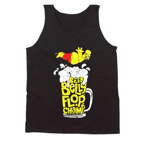 Simpsons Beer Belly Flop Champ Fun Retro Man's Tank Top