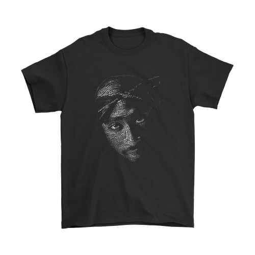 Tupac Typography Shakur Man's T-Shirt Tee