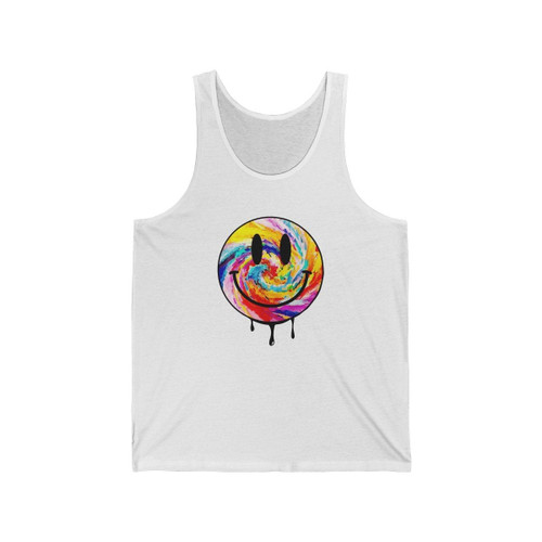 Acid Dripping Smiley Face Tie Dye House Rave Music Man's Tank Top