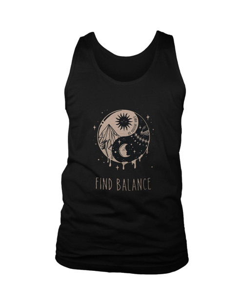 Yin Yang Find Balance Man's Tank Top Yin Yang Find Balance Man's Tank Top