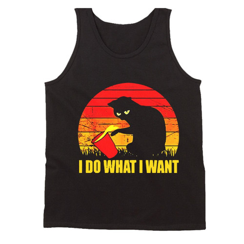 Cats Lovers I Do What I Want Vintage Funny Man's Tank Top