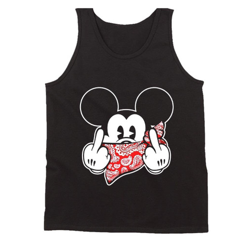 Mickey Mouse Thug Life Gangster Middle Finger Man's Tank Top