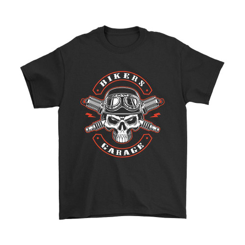 Bikers Skull Garage Man's T-Shirt Tee