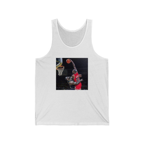 Michael Jordan Dunk On Lebron James Man's Tank Top