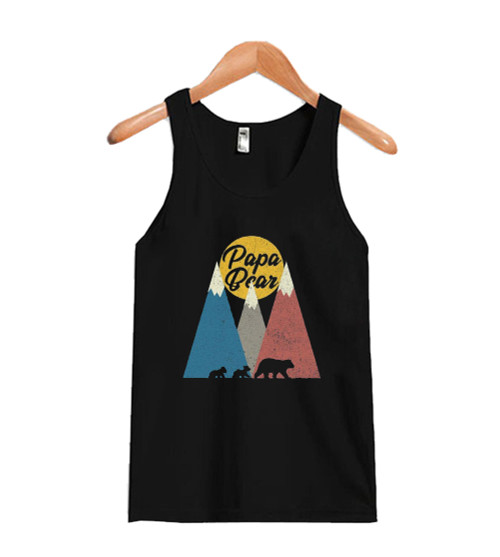Papa Bear Two Cubs Walking In Mountains Women's Tank Top