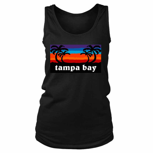 Tampa Bay Florida Sunset Palm Tree Outdoor Surfing Surf Cruise Vacation Women's Tank Top