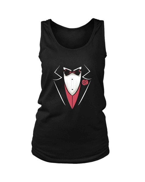 Tuxedo With Pink Vest And Flower Women's Tank Top