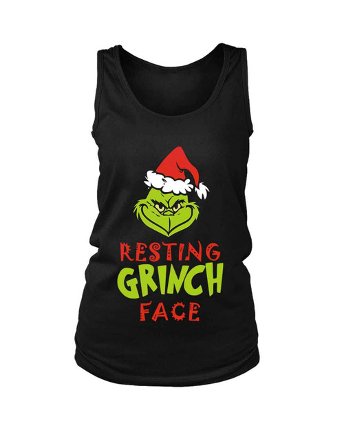 Xmas Resting Grinch Face Women's Tank Top