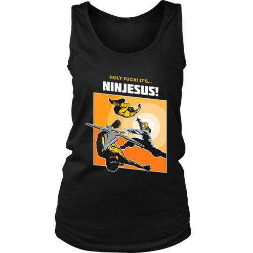 Ninjesus Ninja Jesus Christ Chirch Bible Religious Women's Tank Top