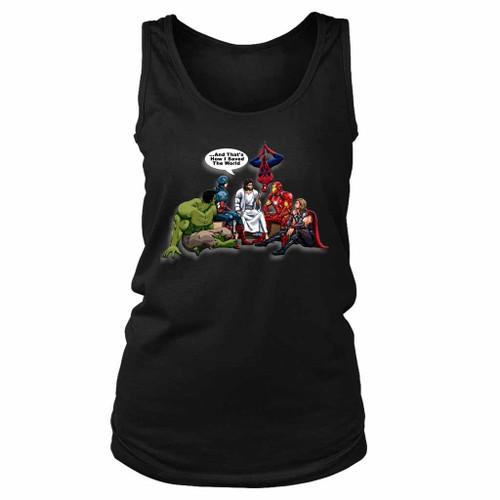 Jesus And Superheroes And That Is How I Saved The World Great Women's Tank Top