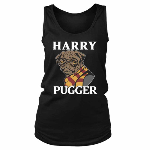 Harry Pugger Cute Dog With Scarf Harry Potter Funny Parody Women's Tank Top