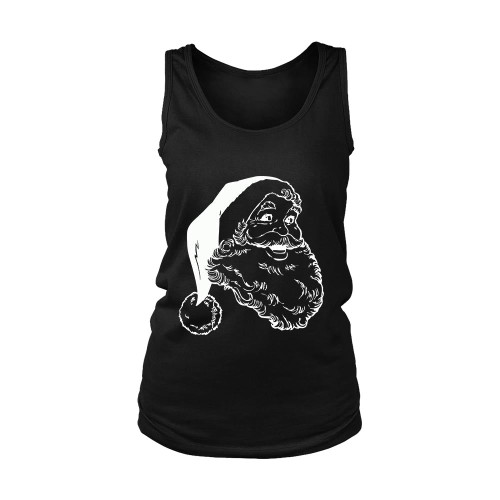 Head Santa Black And Withe Women's Tank Top