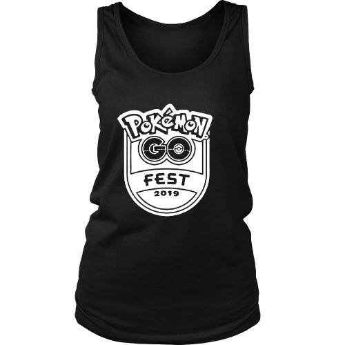 Pokemon Go Fest Chicago Emblem Bw Logo Women's Tank Top