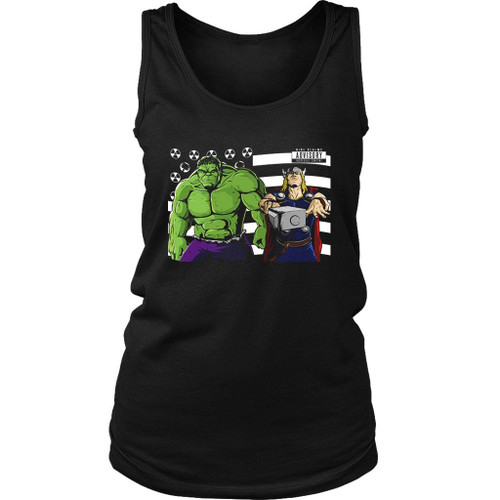 Bombs Over Asgard Thor And Hulk Women's Tank Top