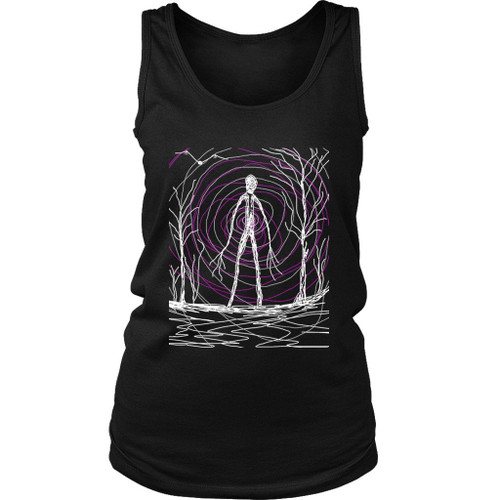 Creepy Slender Man In Woods Poster Women's Tank Top