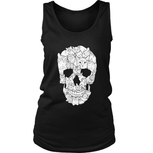 Sketchy Cat Skull Women's Tank Top