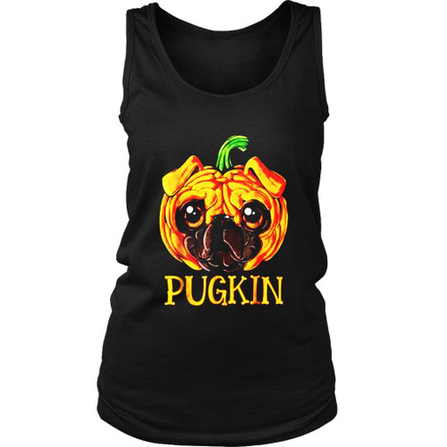 Pugkin Pug Pumpkin Halloween Pug Dog Women's Tank Top