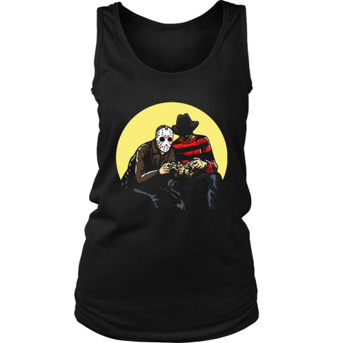 Gamers Funny Jason Freddy Halloween Geek Nerd Computer Horror Women's Tank Top