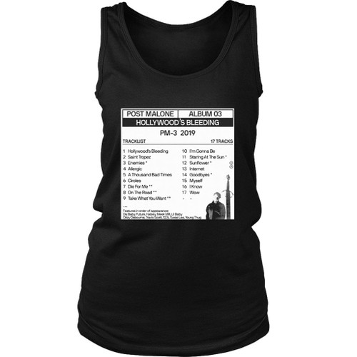 Post Malone Tracklist Women's Tank Top