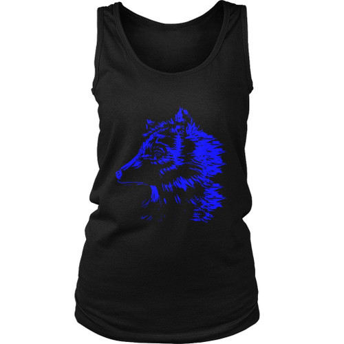 Khalid Talk Wolf Blue Art Women's Tank Top