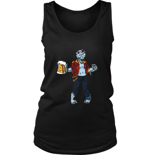 Zombie Pirate Beer Drinking Halloween Party Women's Tank Top