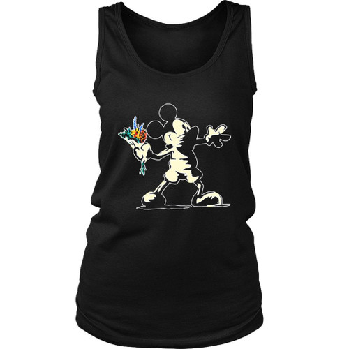 Mickey Mouse Banksy Art Cartoon Disney Women's Tank Top