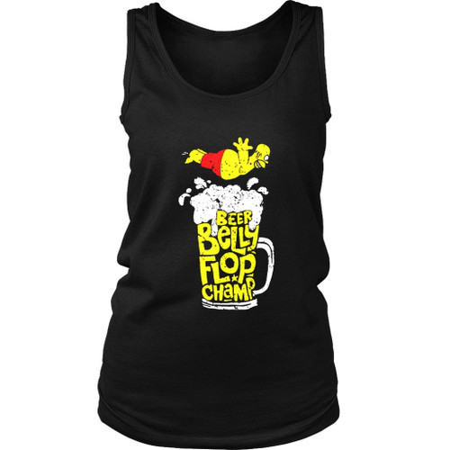 Simpsons Beer Belly Flop Champ Fun Retro Women's Tank Top