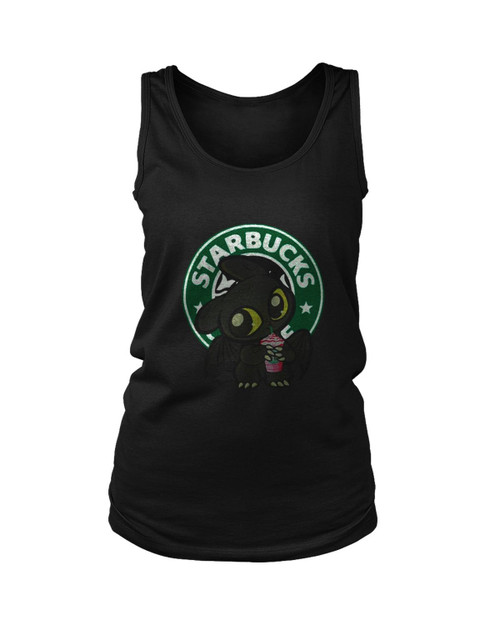 Toothless Drinking Starbucks Coffee Women's Tank Top