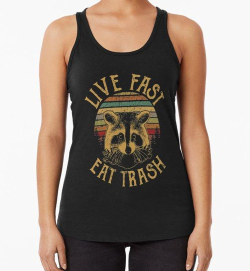 Cats Vintage Live Fast Eat Trash Women's Tank Top