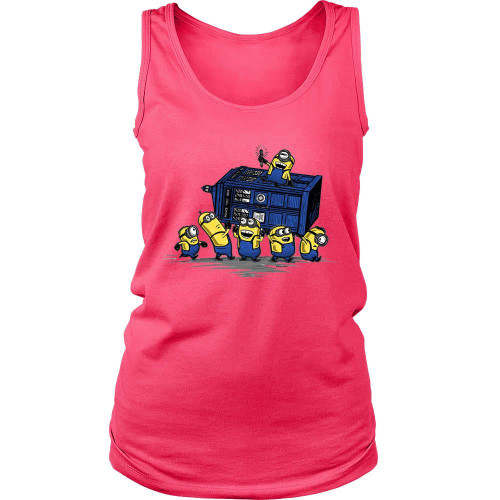 Public Phone Tardis And Despicable Me Minion Women's Tank Top