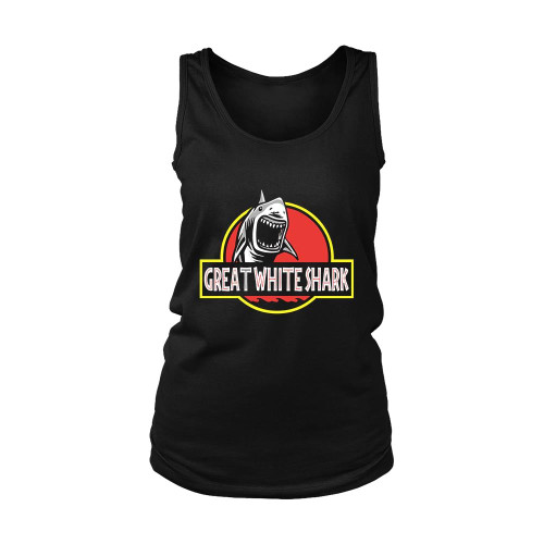 Great White Shark Jurassic Park Parody Women's Tank Top