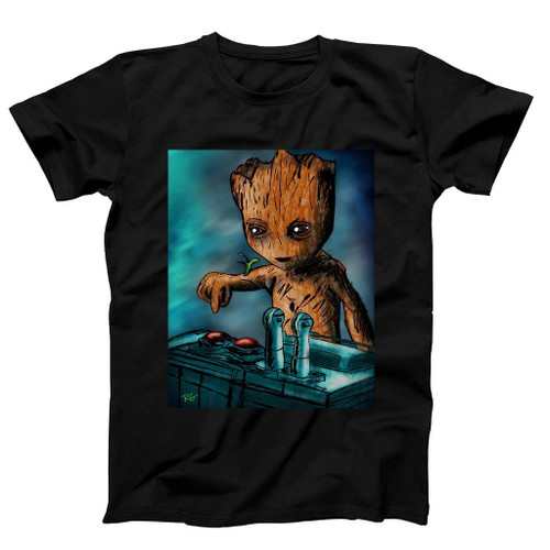 Baby Groot Death Button Man's T-Shirt Tee