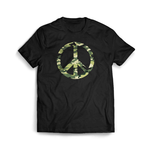 Army Pattern Peace Sign Cool Hipster Man's T-Shirt Tee
