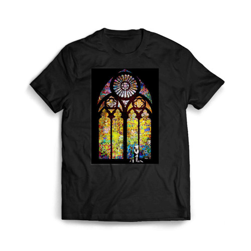 Banksy Stained Glass Window Man's T-Shirt Tee
