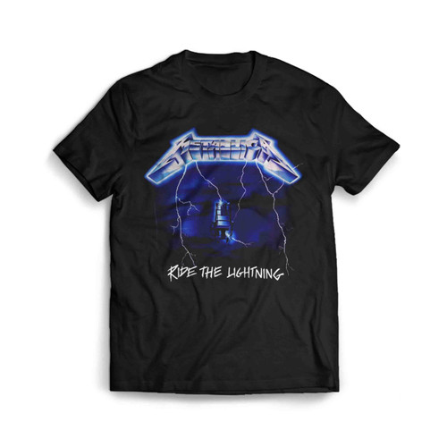 Metallica Ride The Lightning Album Thrash Metal Man's T-Shirt Tee