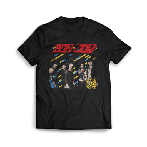Bon Jovi 80S Slippery When Wet New Jersey Official Man's T-Shirt Tee