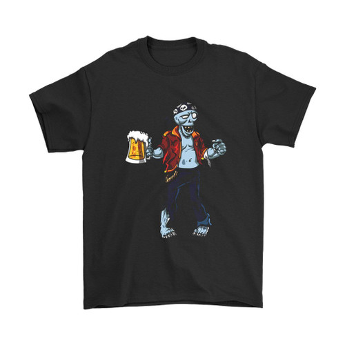 Zombie Pirate Beer Drinking Halloween Party Man's T-Shirt Tee