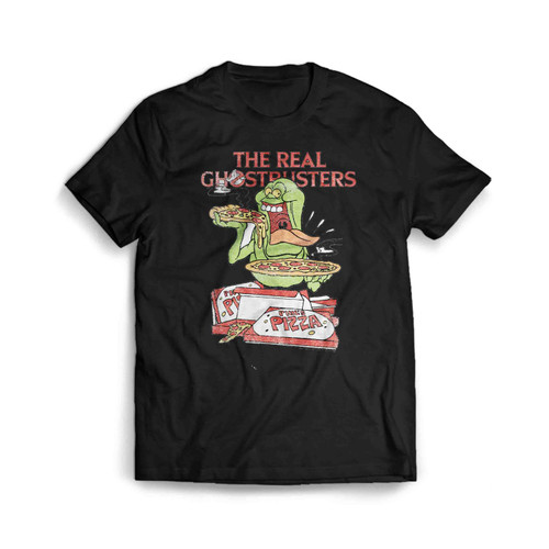 The Real Ghostbusters Slimer Eats Pizza Phil Who You Gonna Call Men's T-Shirt Tee