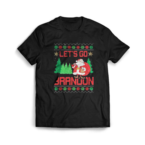 Biden Funny Let's Go Brandon Santa Men's T-Shirt Tee
