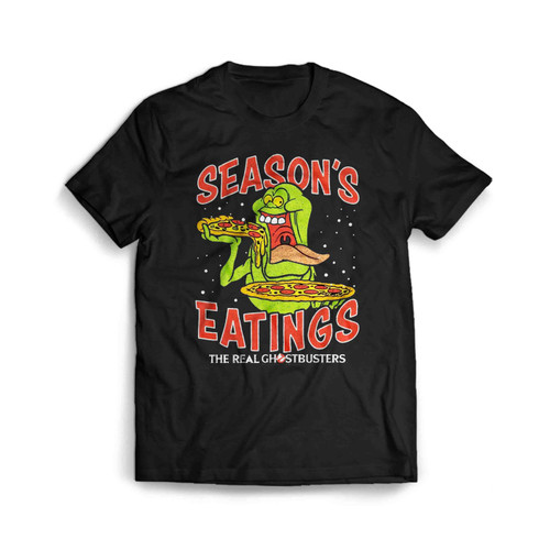 The Real Ghostbusters Seasons Eatings Pizza Men's T-Shirt Tee