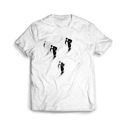 Triple Skier Sking Ski Downhill Aktion Men's T-Shirt Tee