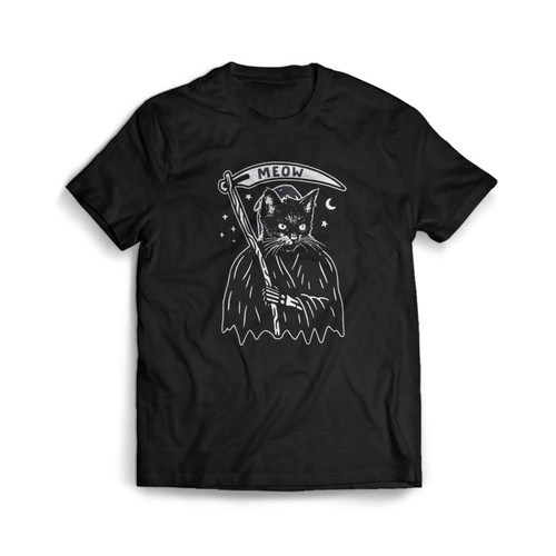 Black Cat Grim Reaper Men's T-Shirt Tee