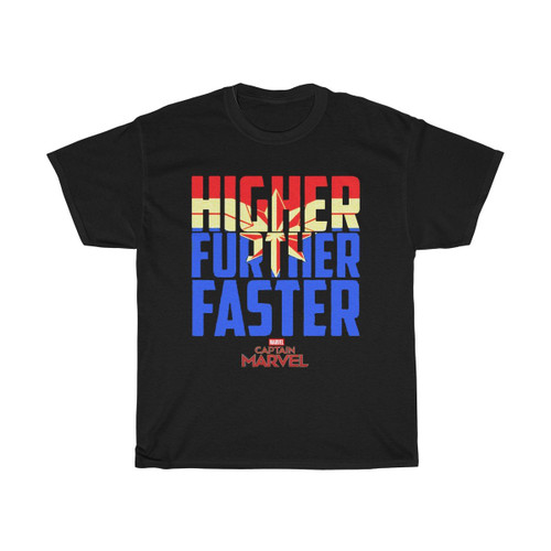 Marvel Captain Marvel Higher Faster Fill Graphic Short Sleeve Man's T-Shirt Tee