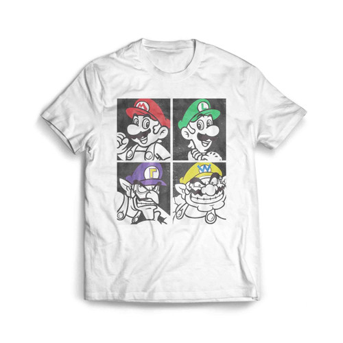 Super Mario Funny Mario Luigi Wario Waluigi Box Up Men's T-Shirt Tee
