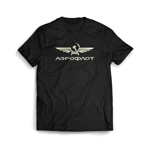 Aeroflot Vintage Russian Airline USSR Soviet CCCP Men's T-Shirt Tee