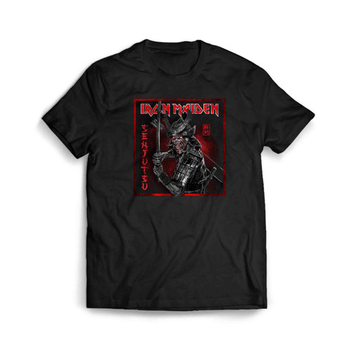 Iron Maiden Senjutsu Cover Distressed Red Men's T-Shirt Tee