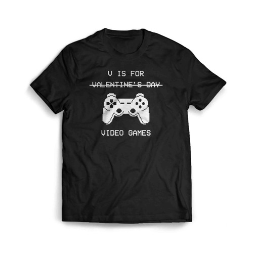 V Is For Video Games Mens T-Shirt Tee