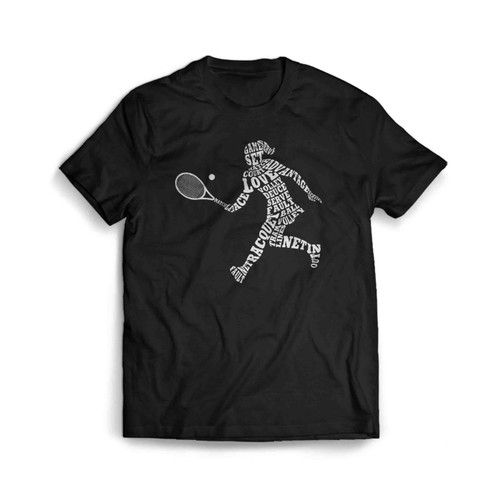 Girls Tennis Player Typography Mens T-Shirt Tee