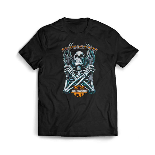 Skull Harley Davidson Rider Mens T-Shirt Tee