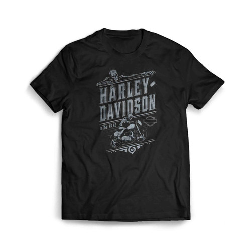 Harley Davidson Skull Motorcycle Ride Mens T-Shirt Tee